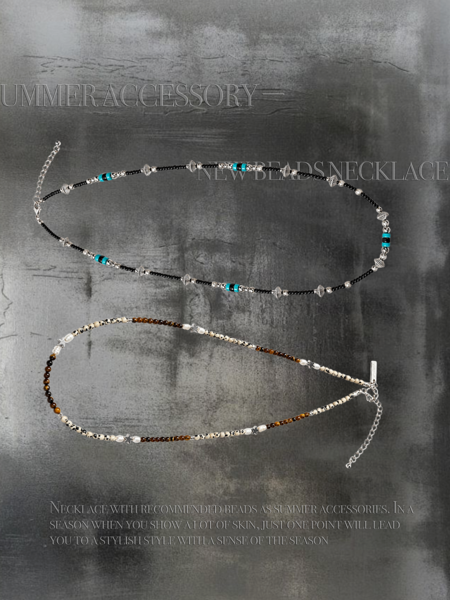これからの季節にも映えるbeadsnecklace✮⋆˙